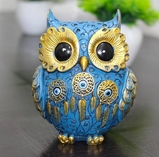 Spiritual Evil Eye Owl Statue for Good Luck