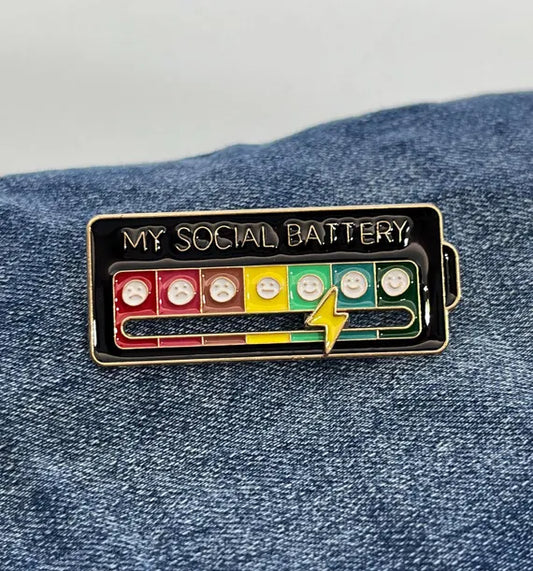 Social Battery - Enamel Pin