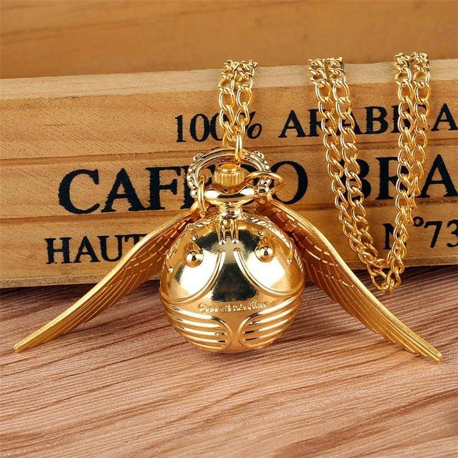 Harry Porter Snitch Pocket Watch | Chain, Golden