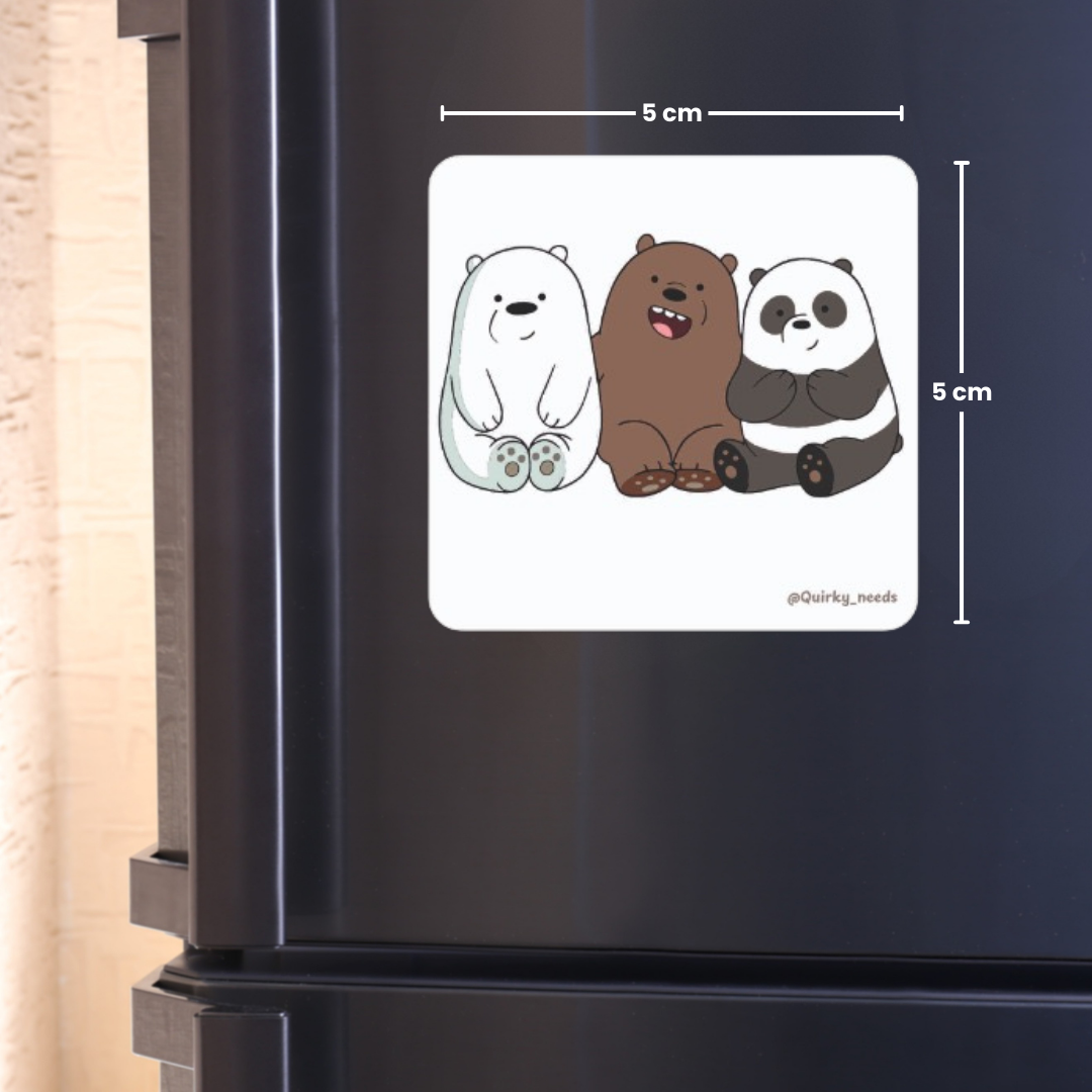 We Bare Bears Sitting - Fridge Magnet