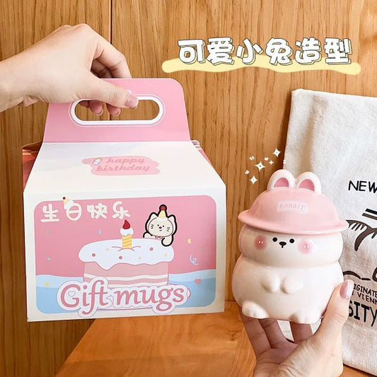 Cute Cap Rabbit Ceramic Mug