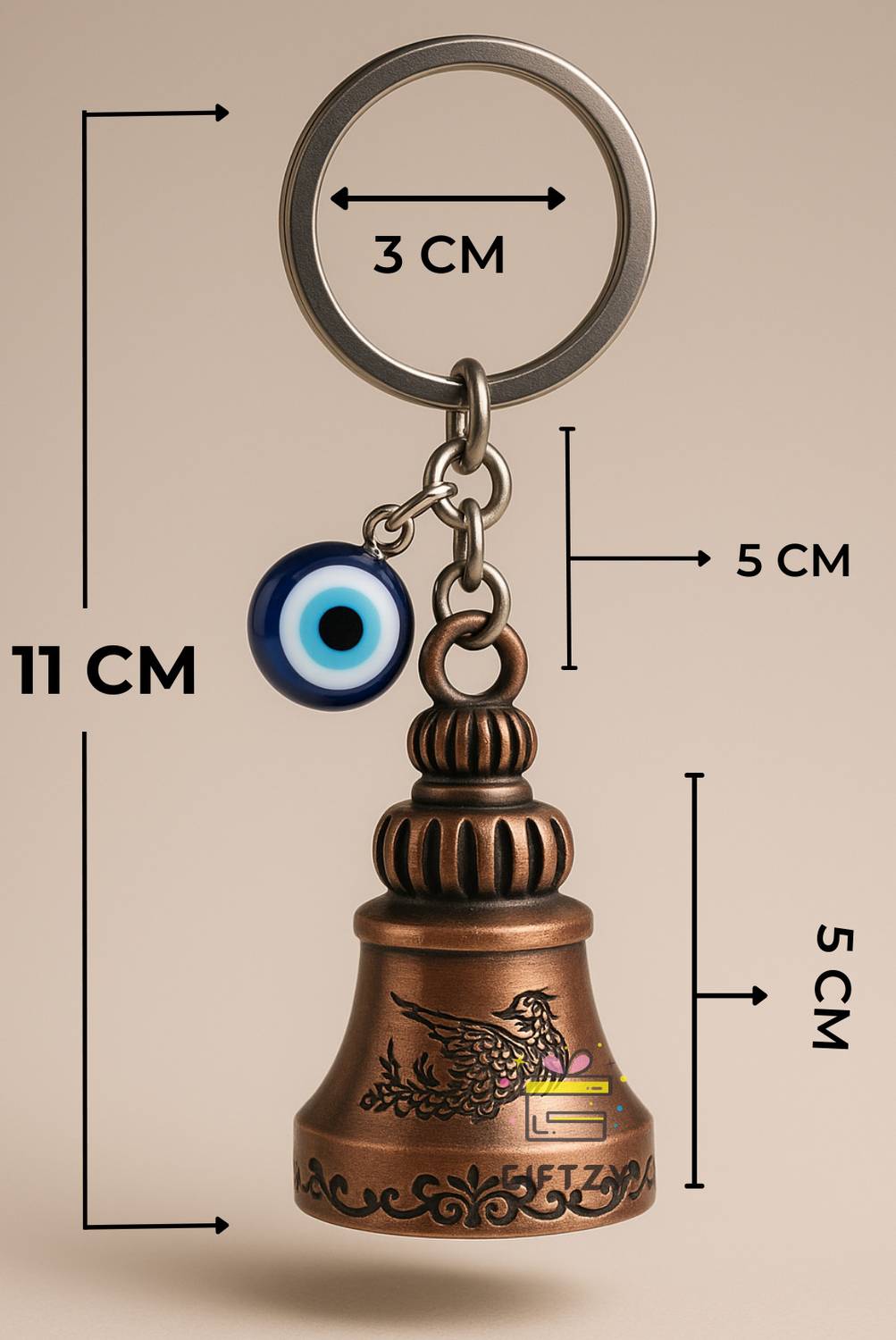 Evil Eye Gaurdian Bell - Keychain