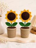 Sunflower - Crochet Magnet
