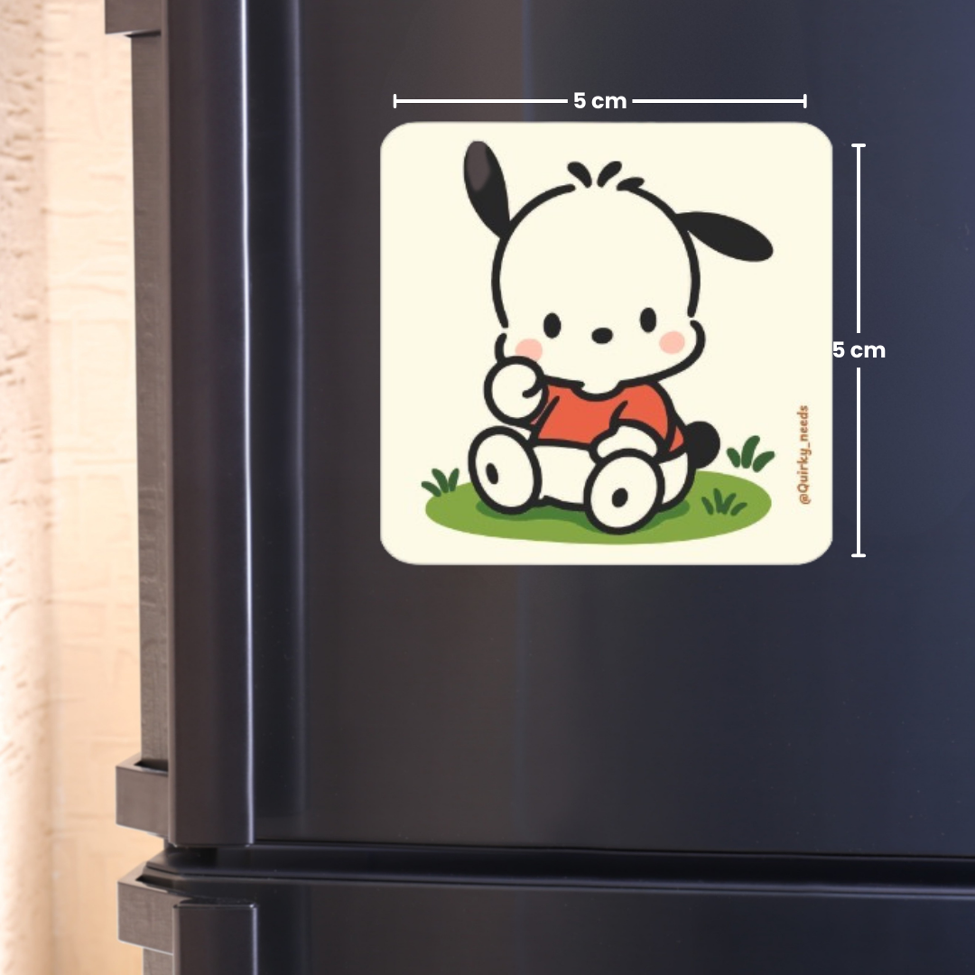 Cute Dog Sitting - Fridge Magnet